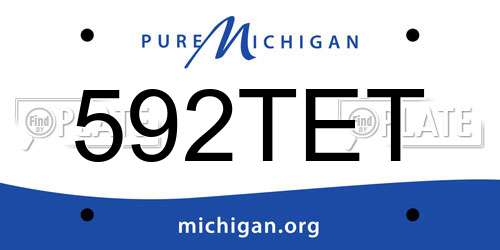 592TET Michigan License Plate