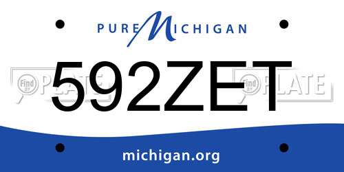 592ZET Michigan License Plate