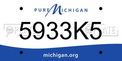5933K5 Michigan License Plate