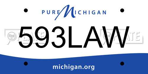 593LAW Michigan License Plate