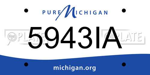 5943IA Michigan License Plate