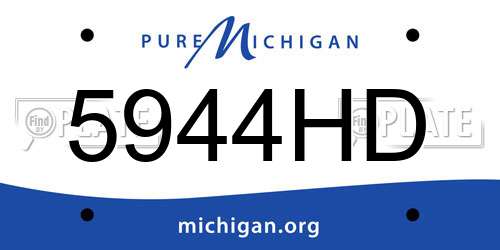 5944HD Michigan License Plate