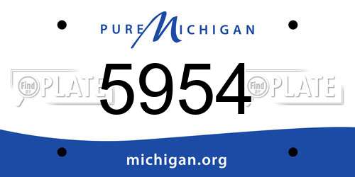 5954 Michigan License Plate
