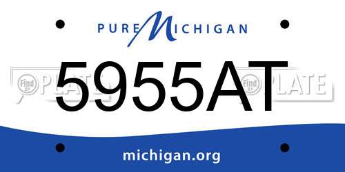 5955AT Michigan License Plate