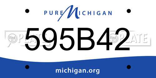 595B42 Michigan License Plate