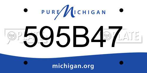 595B47 Michigan License Plate