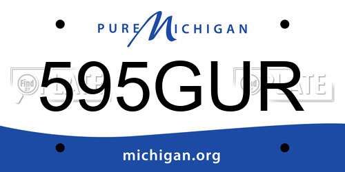595GUR Michigan License Plate