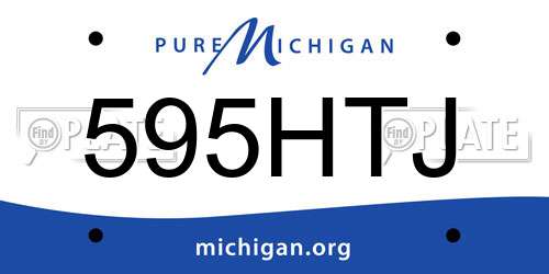 595HTJ Michigan License Plate