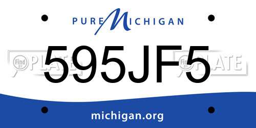 595JF5 Michigan License Plate