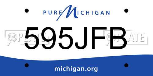 595JFB Michigan License Plate