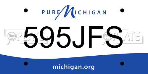 595JFS Michigan License Plate