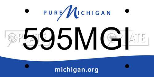 595MGI Michigan License Plate