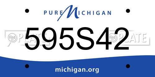 595S42 Michigan License Plate