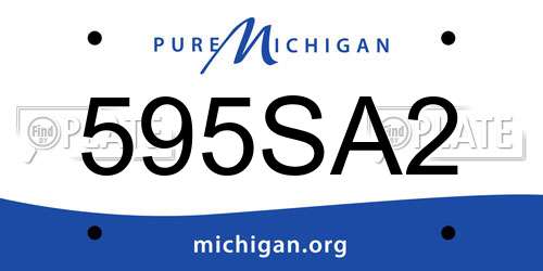 595SA2 Michigan License Plate