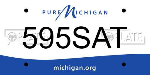 595SAT Michigan License Plate