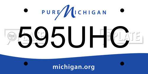 595UHC Michigan License Plate