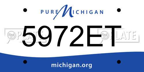 5972ET Michigan License Plate