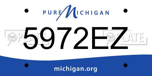 5972EZ Michigan License Plate