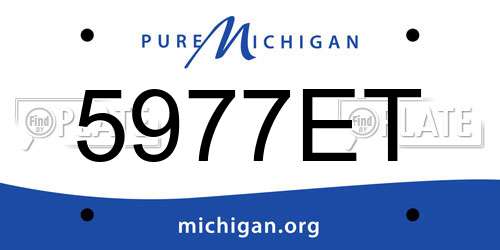 5977ET Michigan License Plate