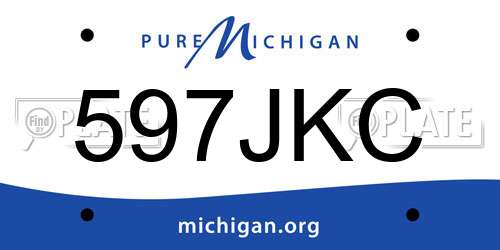 597JKC Michigan License Plate