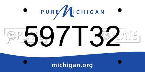597T32 Michigan License Plate