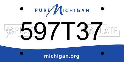597T37 Michigan License Plate