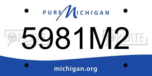 5981M2 Michigan License Plate