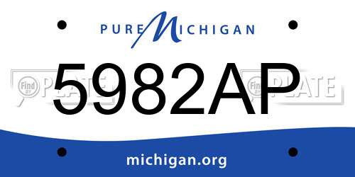 5982AP Michigan License Plate