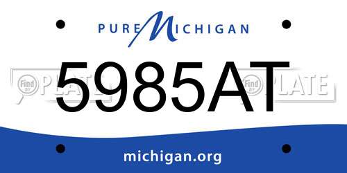 5985AT Michigan License Plate
