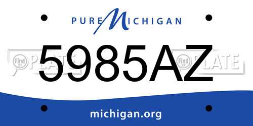 5985AZ Michigan License Plate