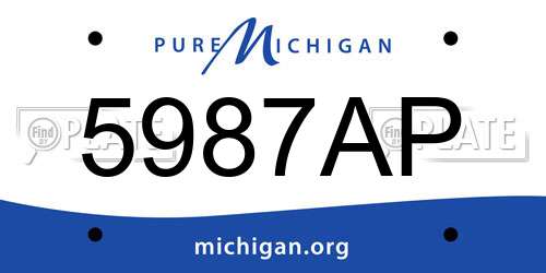 5987AP Michigan License Plate