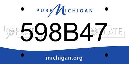 598B47 Michigan License Plate