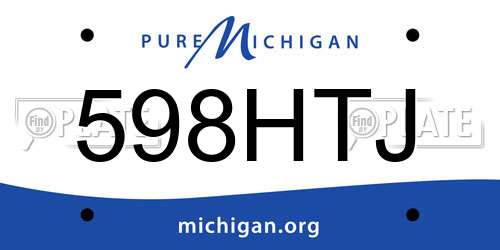 598HTJ Michigan License Plate