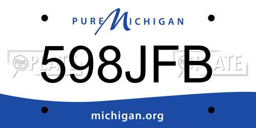 598JFB Michigan License Plate