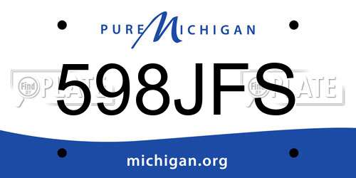 598JFS Michigan License Plate