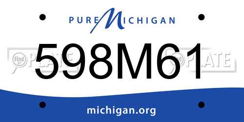 598M61 Michigan License Plate