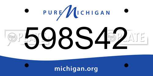 598S42 Michigan License Plate