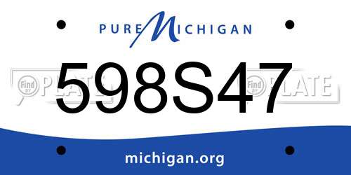 598S47 Michigan License Plate