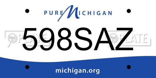 598SAZ Michigan License Plate