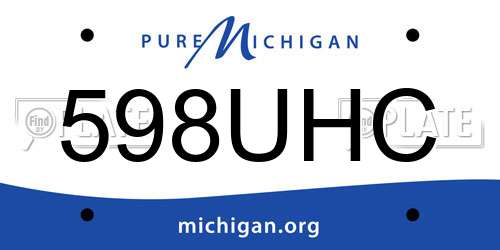 598UHC Michigan License Plate