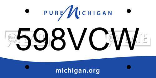 598VCW Michigan License Plate