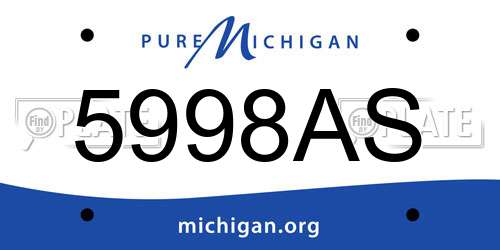 5998AS Michigan License Plate