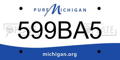 599BA5 Michigan License Plate