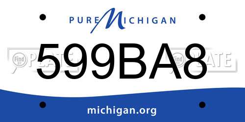 599BA8 Michigan License Plate