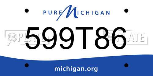 599T86 Michigan License Plate