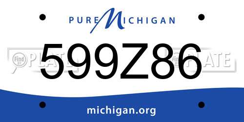 599Z86 Michigan License Plate