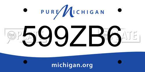 599ZB6 Michigan License Plate