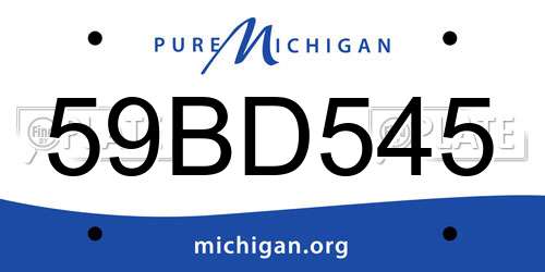 59BD545 Michigan License Plate