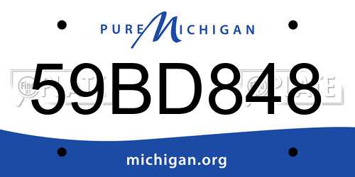 59BD848 Michigan License Plate