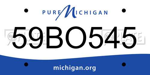 59BO545 Michigan License Plate